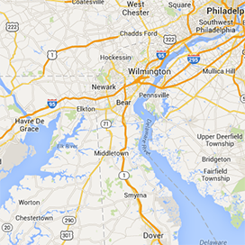 Google map screenshot of the Northern Delaware